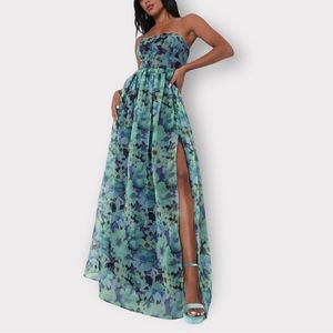 Lulu’s Wonderful Waltz Floral Bustier Dress